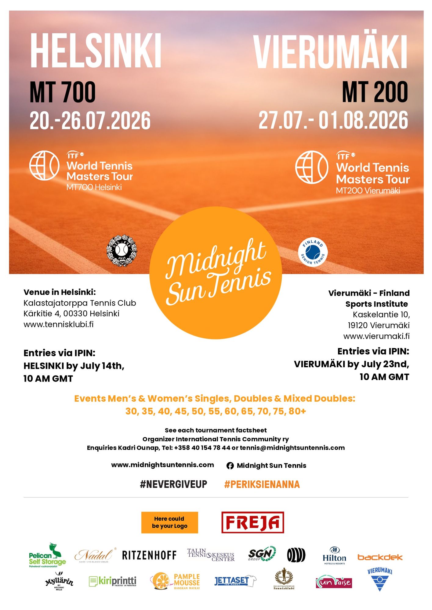Kesä on taas täällä – ja heinäkuu on täydellinen hetki pelata tennistä! 🎾☀️